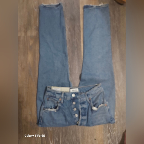 Agolde RILEY HIGH RISE STRAIGHT CROP  Button Fly Size 24 NWT - Picture 5 of 7